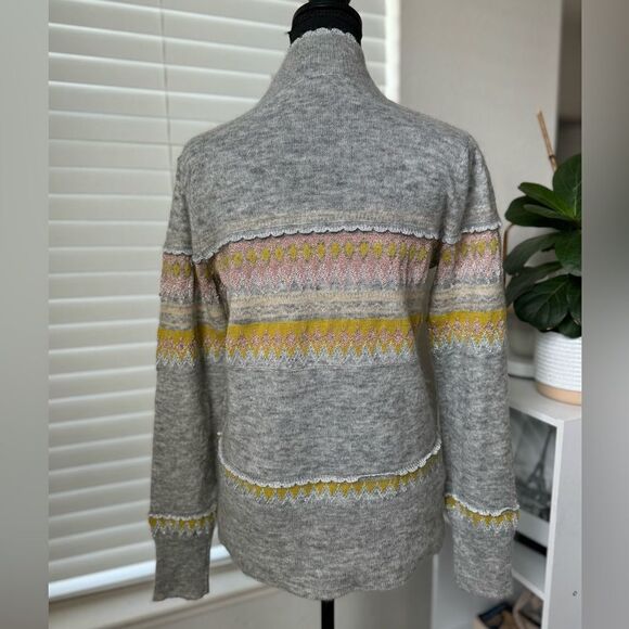 BCBG MAXAZRIA Mixed Intarsia Metallic Turtleneck Sweater Women’s Sz L Casual - Picture 9 of 10